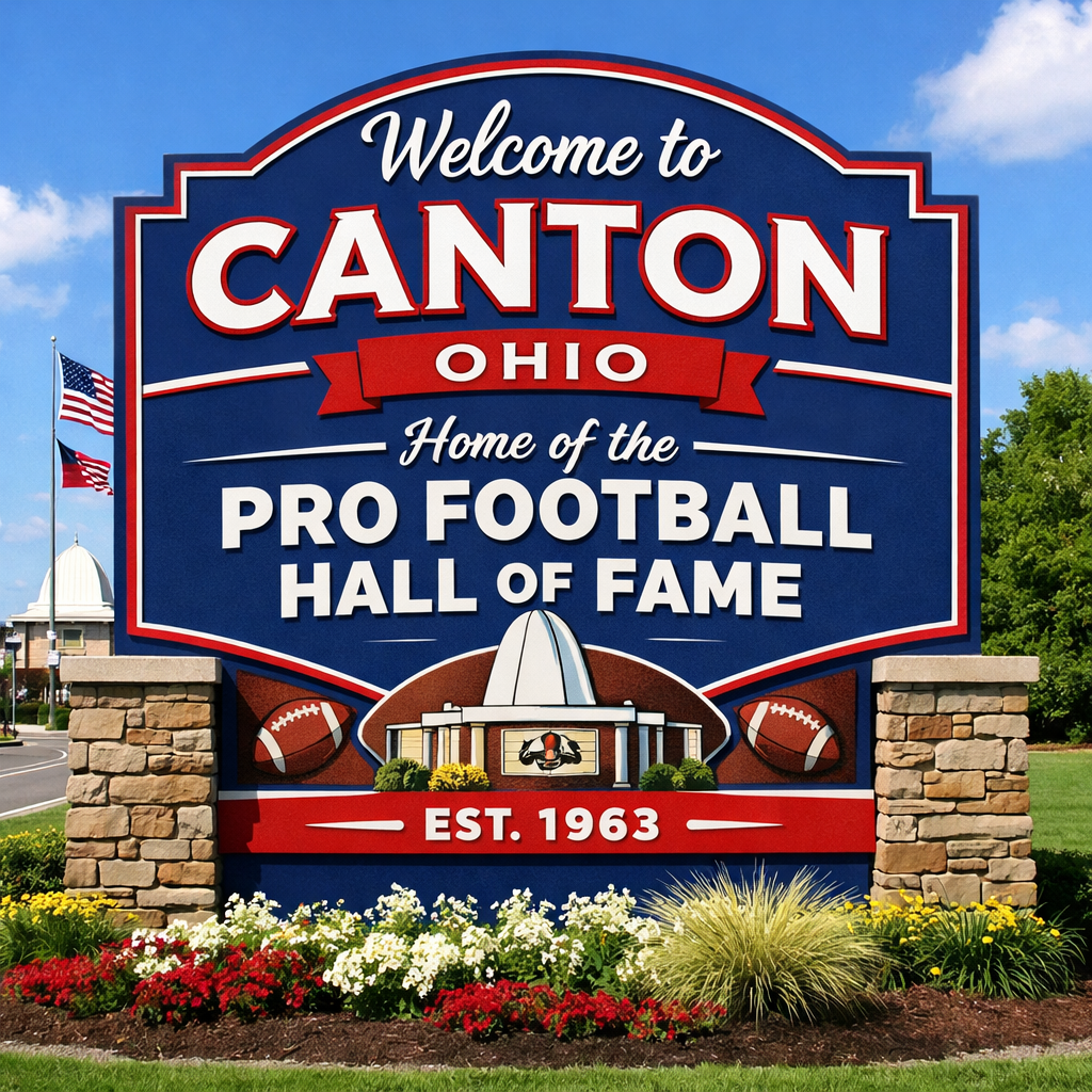 Canton Ohio Sign Pro Football Hall of Fame-1