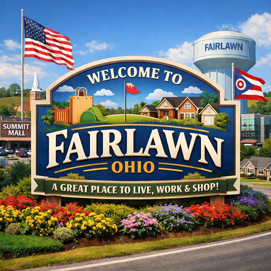 Welcome to Fairlawn Ohio Sign with Suburbs-1